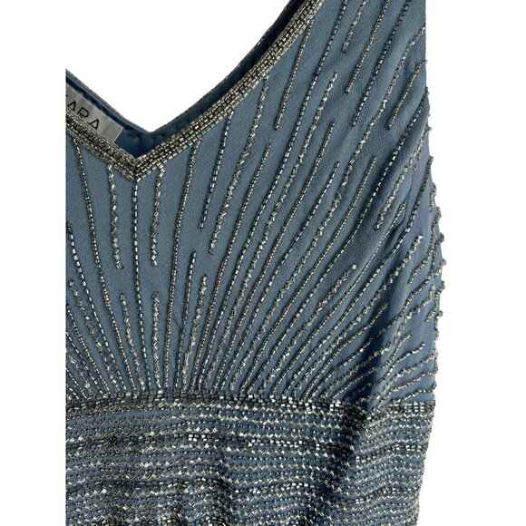 J. Kara Formal Evening Gown w Jacket MOB Dusty Blue Beaded Sz 12 New - Picture 6 of 15